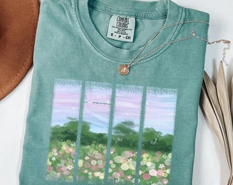 Vintage Floral T-Shirt: Retro Wildflower Graphic Tee, Comfort Colors® Flower Shirt