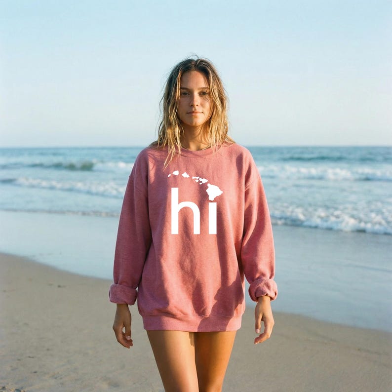 Hawaii Sweatshirt - HI Graphic Tee, The Aloha State Vacation Souvenir Gift image 8