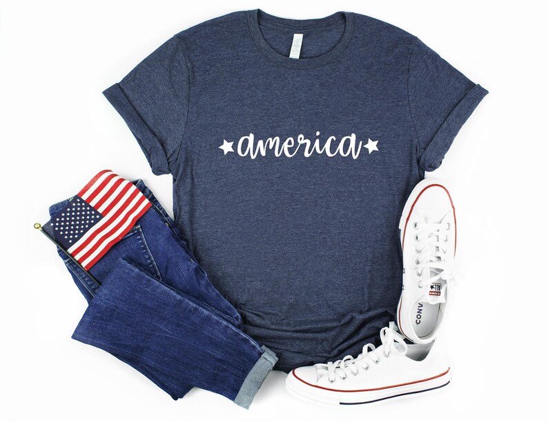 Camiseta Americana, Camiseta Patriótica, Camiseta com Estampa do Dia da Memória, Camiseta do 4 de Julho, Roupa para o Dia da Independência, Camisetas Combinando para o 4 de Julho, Camiseta EUA/Mérica imagem 6