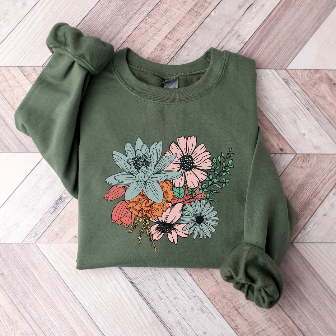 【GRAVER】23FW★ White Odd Flower Embroidery Sweatshirt UNISEX] White odd flower embroidery hoodie - GRAVER | 60