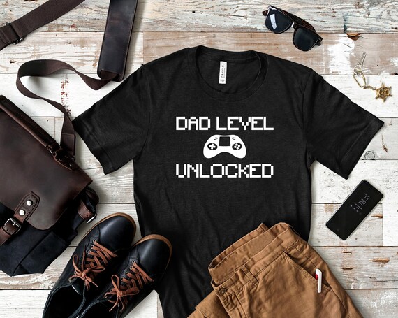 Dad Level Unlocked Shirt, New Dad Graphic Tee, Pregnancy Baby