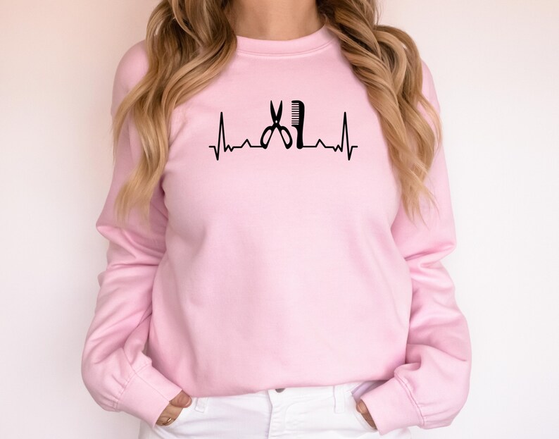 Hairstylist Sweatshirt, Hair Dresser Crewneck, Hairstylist Gift, Hair Dresser Gift, Gift for Hairstylist, Hairstylist Heartbeat, Hair Salon image 5