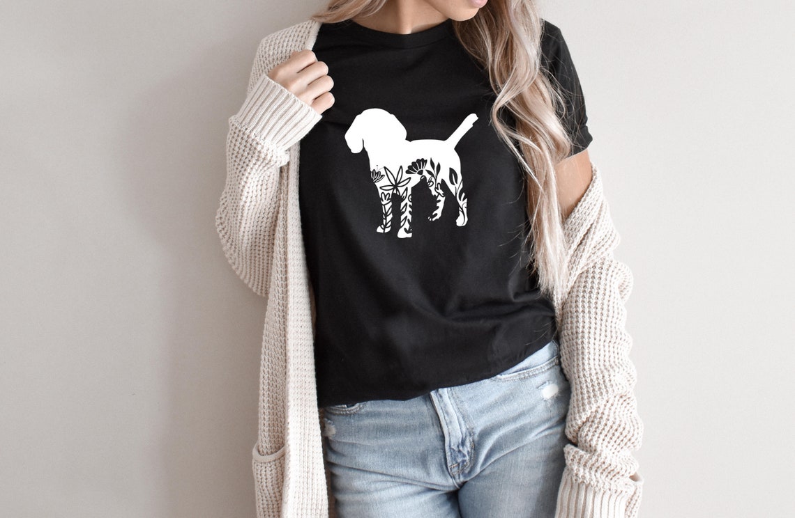 Dog Graphic Tee Floral Dog Shirt Dog Shirts for Women Cute Etsy
