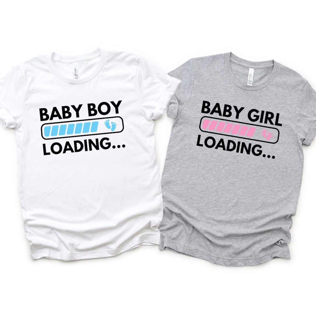 Baby Reveal Shirt: Gender Boy Girl Loading T-shirt, Shower Gift
