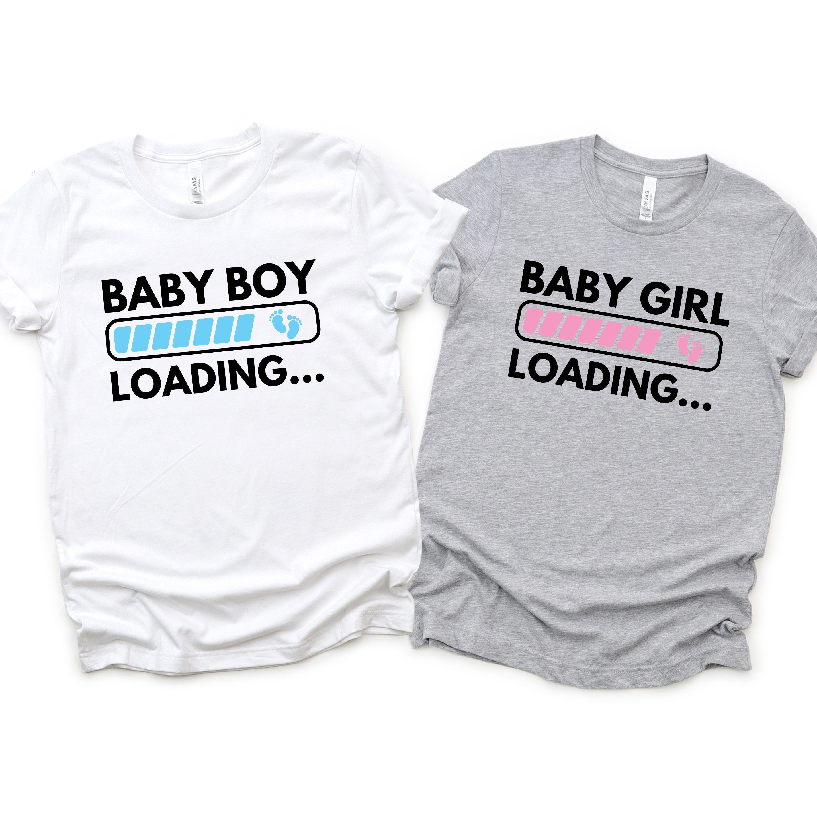 Baby Reveal Shirt: Gender Boy Girl Loading T-shirt, Shower Gift