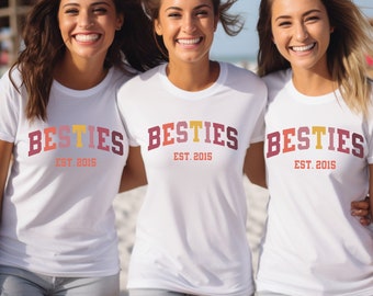 Personalized Besties Shirt, Best Friends TShirts, Girls Trip Graphic Tee, Girls Getaway TShirts, Sister Weekend, Matching Best Friends Trip