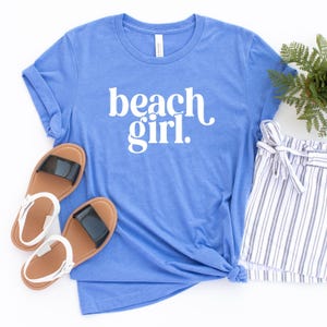 Beach Girl Shirt: Comfort Colors® Coastal Beachy Ocean Graphic Tee, Summer Vacation Outfit image 8