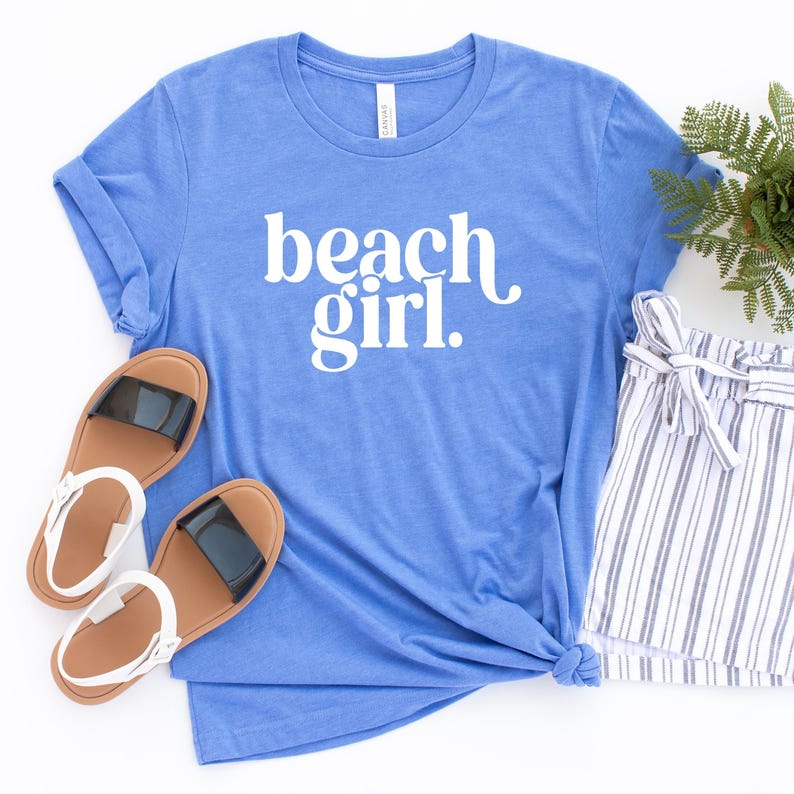 Beach Girl Shirt: Comfort Colors® Coastal Beachy Ocean Graphic Tee, Summer Vacation Outfit image 8