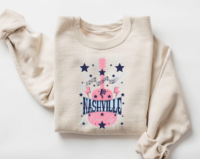 Nashville Music City Sweatshirt: Country Music Fan Crewneck, Girls Trip TN Hoodie, Bachelorette Party