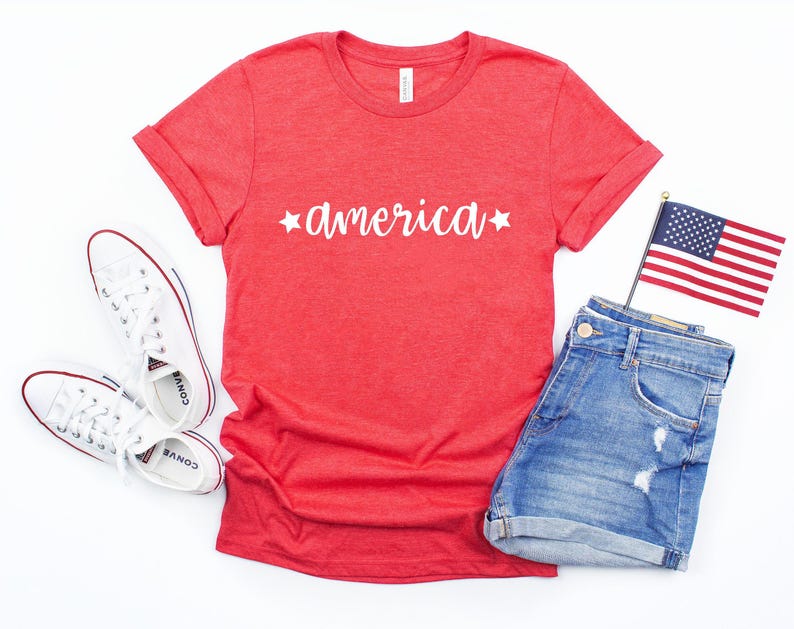 Camiseta Americana, Camiseta Patriótica, Camiseta com Estampa do Dia da Memória, Camiseta do 4 de Julho, Roupa para o Dia da Independência, Camisetas Combinando para o 4 de Julho, Camiseta EUA/Mérica imagem 7