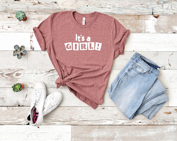 It's A Girl Shirt: Gender Reveal Pregnancy Announcement Graphic