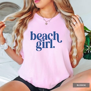 Beach Girl Shirt: Comfort Colors® Coastal Beachy Ocean Graphic Tee, Summer Vacation Outfit image 2