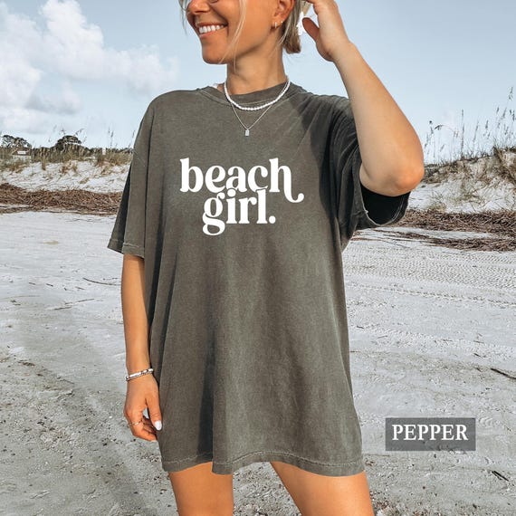 Beach Girl Shirt: Comfort Colors® Coastal Beachy Ocean Graphic Tee, Summer Vacation Outfit