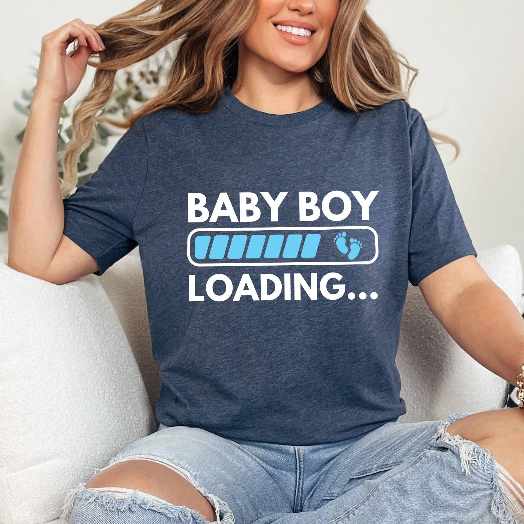 Baby Reveal Shirt: Gender Boy Girl Loading T-shirt, Shower Gift