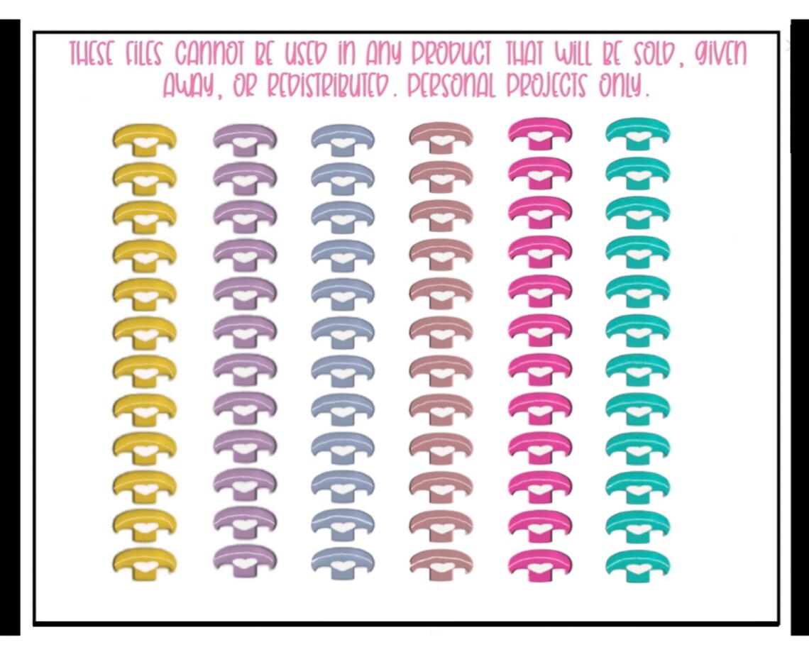 Happy Planner Inspired Rings Set Procreate Stamp Planner Etsy