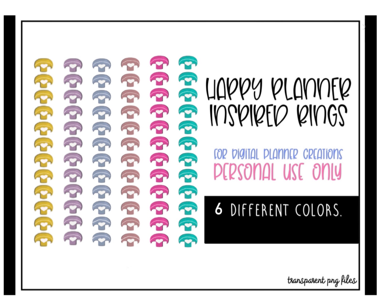 Happy Planner Inspired Rings Set Procreate Stamp Planner Etsy