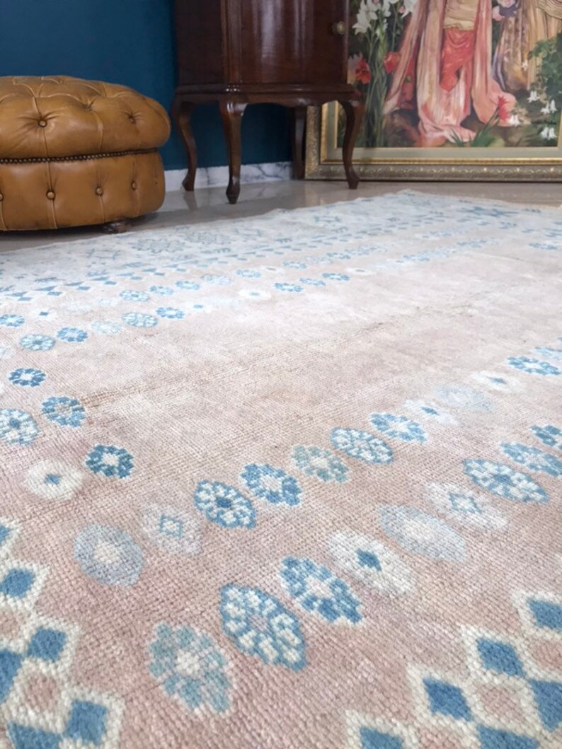 Champagne Color Rug 5.7x6.2ftVintage Oushak RugTurkish Mute Etsy