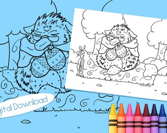 Hedgebern Coloring Page: Kawaii Bernie Sanders Meme (Digital Download)