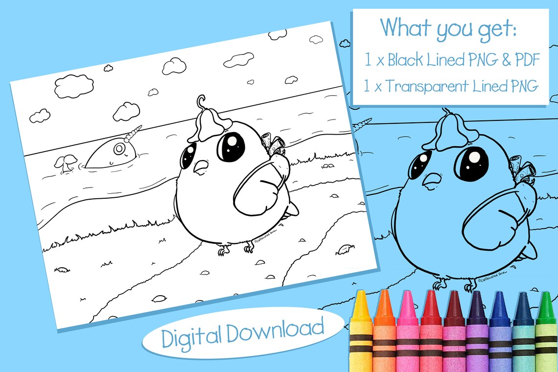 Great Adventures Coloring Page Digital Download Kawaii Coloring Sheet ...