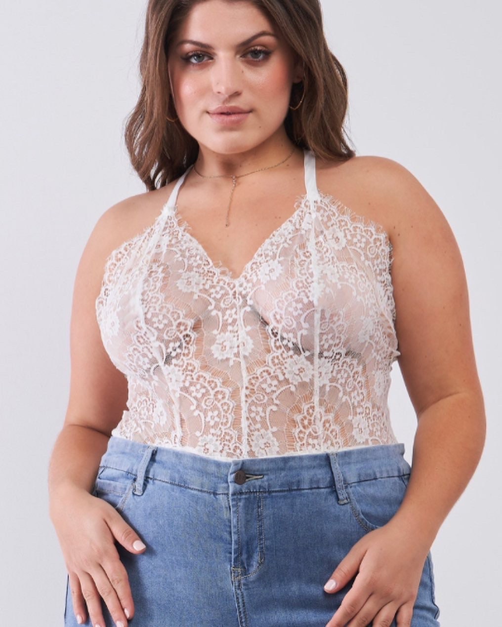 Buy Plus Size Lace Bodysuit Online In India -  India
