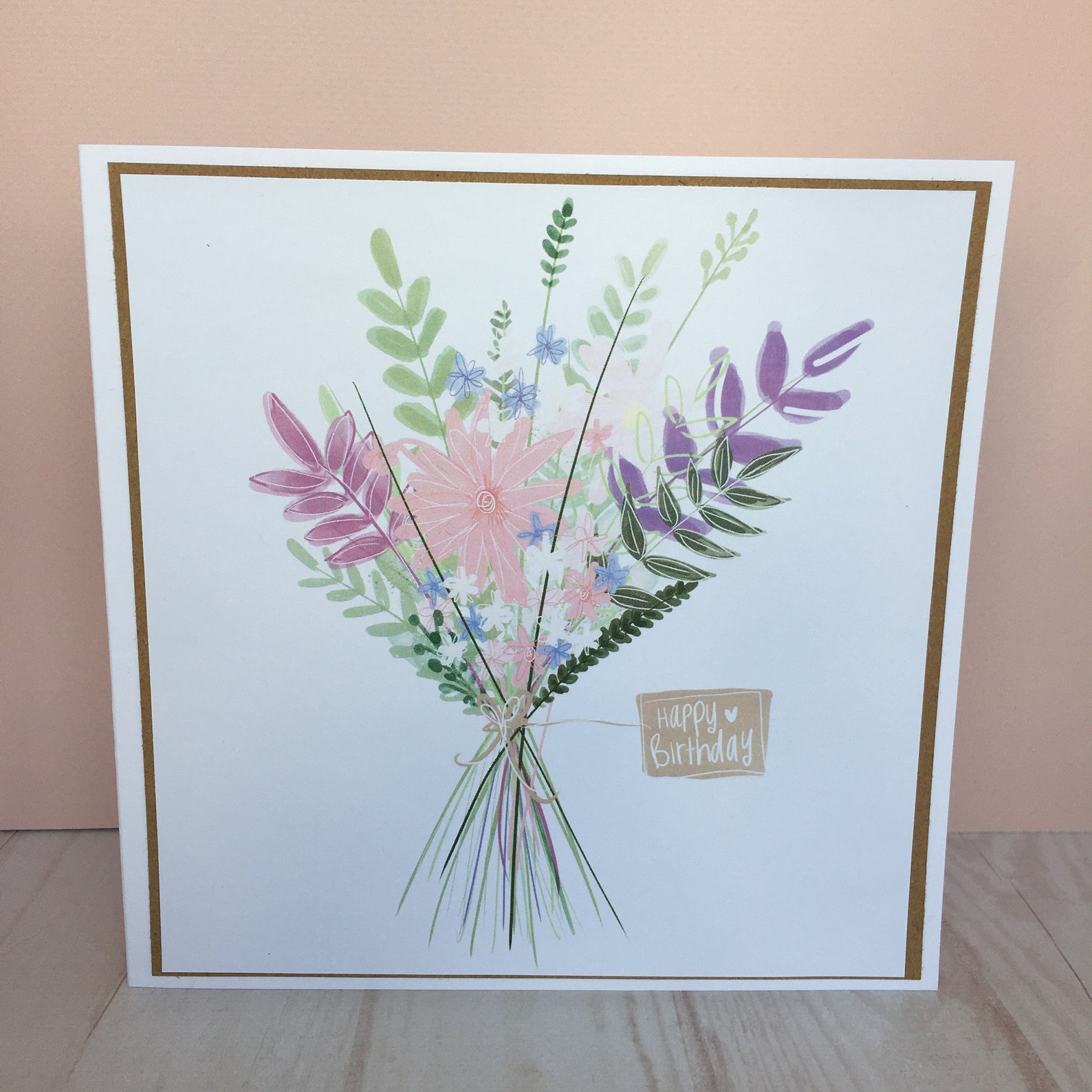 Flower Bouquet Card Etsy