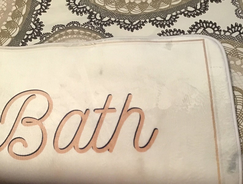 Bath Mat Monogram Marble Custom Name Bath Rug Personalized Etsy