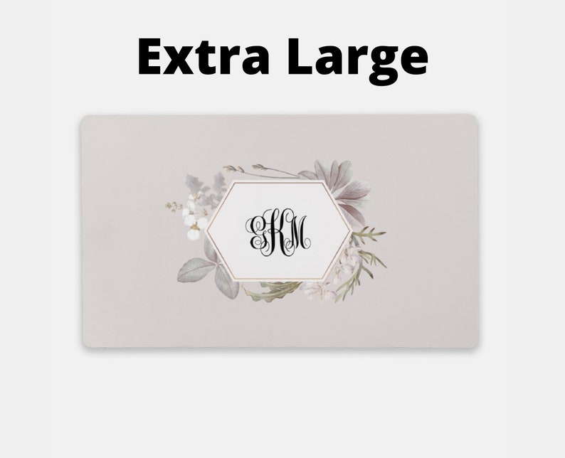 Monogram Desk Mat Office decor flowers Desk Mat Deskpad Personalized Gift Desk Deco Extended Mouse Pad coworker gift mother/'s day gift