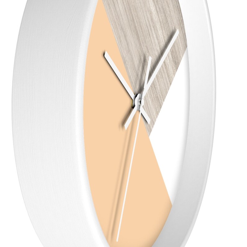 Orange Wooden Wall Clock Orange and White Clock Midcentury Etsy