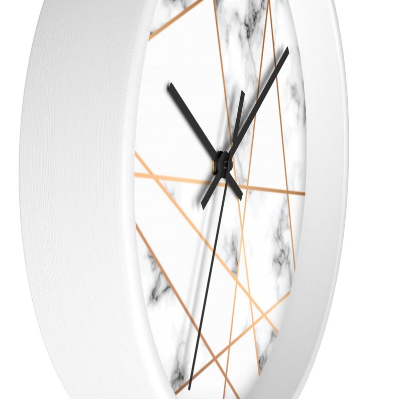 Marble & Gold Wall Clock Office Wall Clock Wall Decor Chic Etsy