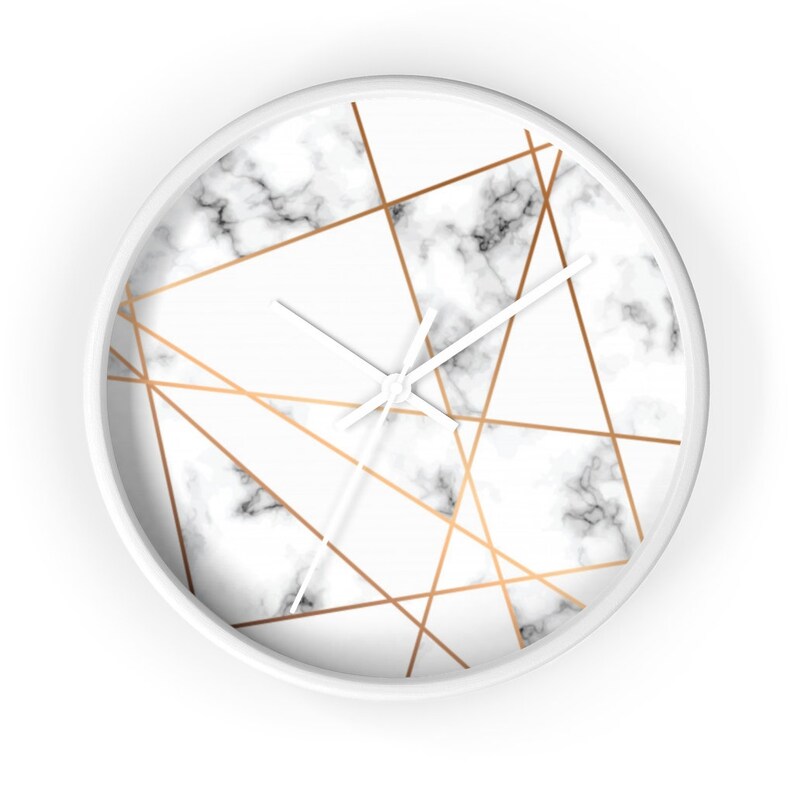 Marble & Gold Wall Clock Office Wall Clock Wall Decor Chic Etsy