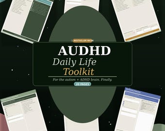 AUDHD Daily Life Toolkit Printable | Autism ADHD Planner | Time Blindness Burnout Masking Tracker | Instant Download PDF