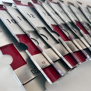 Lames de bridge en aluminium vintage « J-R Official » en double - #9-16, 21-24