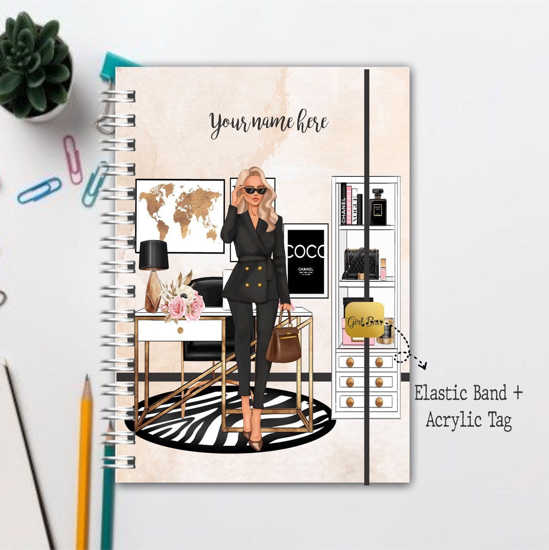 2024 Personalized Monthly Planner With Lined Notebook in One Planner
