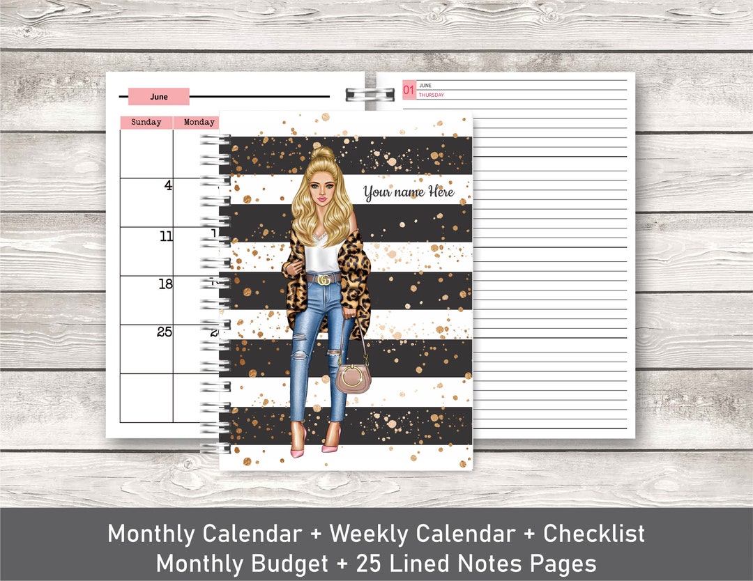 Custom Start Date Planner With Lines 2023 2024 Personalized Etsy