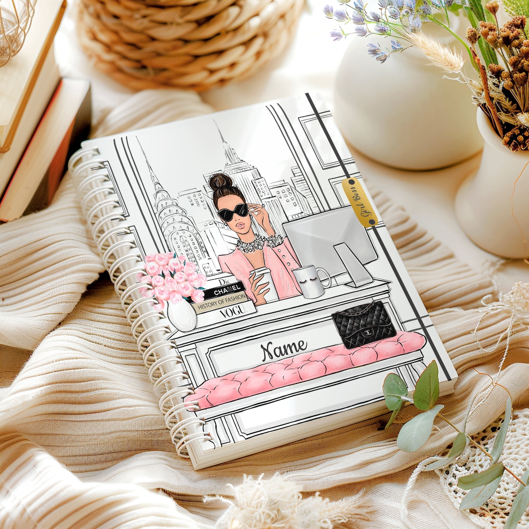Start Any Month 12 Months 2025 Personalized Monthly Planner With Lined Pages Girl Boss Planner
