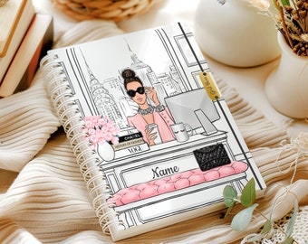 Start Any Month 12 Months Personalized Monthly Planner with Lined Pages - Girl Boss Planner - Budget Planner -    Dated Calendar