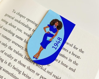Zeta Amicae 1948 Magnetic Bookmark - Royal Blue Finer Friend Sorority Gift, Blue and White Sisterhood Page Marker, Amicae Paraphernalia