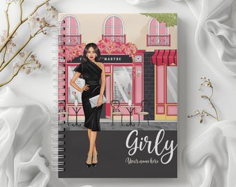 Girly Girl Boss Hard Cover Planner: 12 Month Calendar Daily Planner - Weekly Notes - Budget Monthly Planner - Dated Agenda Spiral Bound
