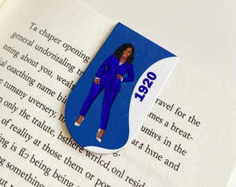 Zeta Phi Beta Magnetic Bookmark | 1920 Sorority Sister Gift | Black Woman Planner Accessory | ZPB Blue and White Page Marker | Finer Gift