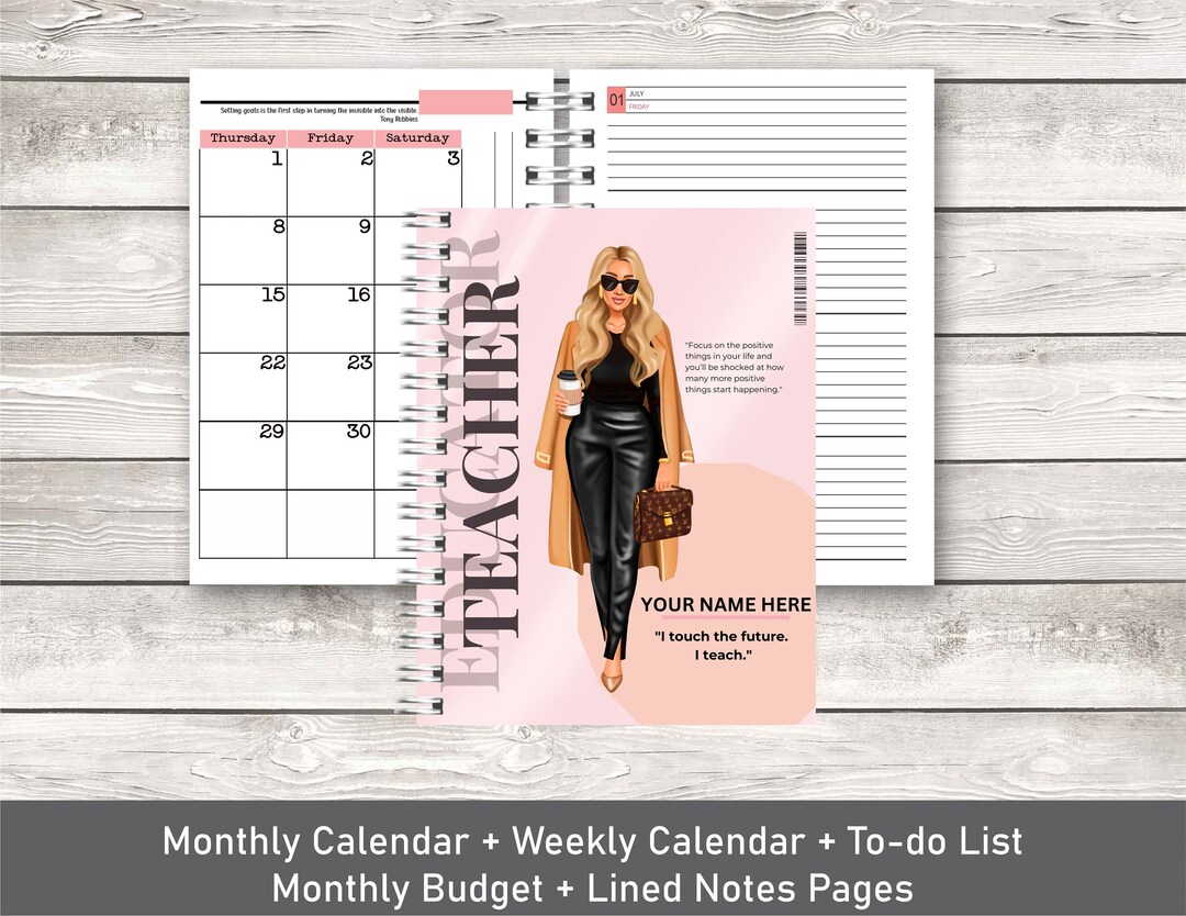 Custom Start Date Planner With Lines Personalized Monthly Weekly