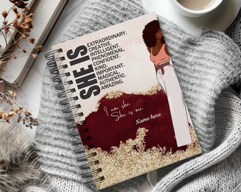 Boutique Style Personalized Planner - Customizable Monthly & Daily Layout - Luxury Design - Gift f Black Women - Melanin Planner for Her
