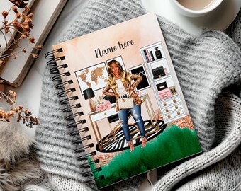 Boutique Style Personalized Planner - Customizable Monthly & Daily Layout - Luxury Design - Gift f Black Women - Melanin Planner for Her