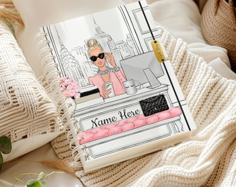 Personalized Monthly Weekly Planner  -  Luxury Girl Boss Calendar - Budget Planner - Custom Girl Boss Planner - Daily Planner 12 Months