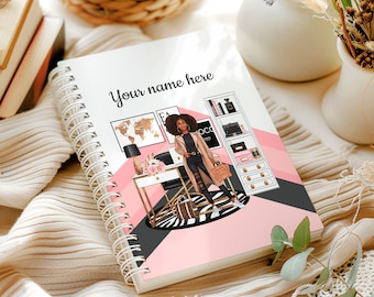 Empowerment Daily Planner f Black Woman – Personalized 12 Months Spiral Hardcover Budget and Calendar - Black Boss Girl Magic - Agenda