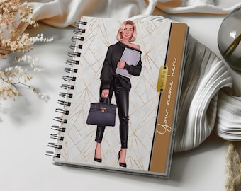 Executive Daily Monthly Planner for Business Woman - Dated Planner - Budget Agenda - Hourly Layout - Girl Boss Goal Planner -  Calendar