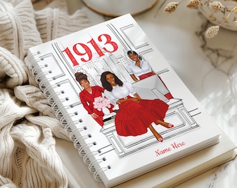 Delta Black Girl Custom Start Date Planner with Lines - 1913 Soror Personalized Monthly Weekly Planner -  Girl Boss Planner - Sisterhood
