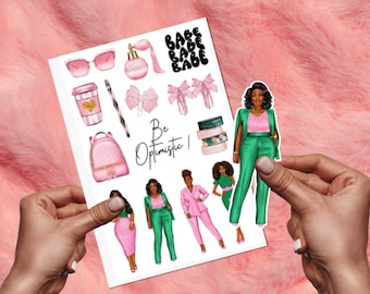 Set of 2 Sheets Kiss Cut Stickers for Planner - Sorority - Planner Sticker - 1908 Sisterhood Stickers - Aka Girl Boss Pack - Easy Peel Off