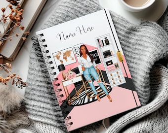Boutique Style Personalized Planner - Customizable Monthly & Daily Layout - Luxury Design - Gift f Black Women - Melanin Planner for Her