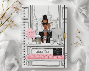Empowered Girl Boss Hardcover Planner - Personalized with Your Name - Choose Your Start Month - Budgett Planner - Lined Pages - Monthly View