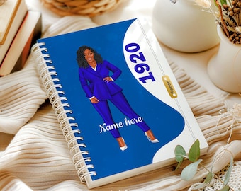Zeta Phi Beta Monthly Journal 1920 - Personalized Notebook ZPB - HBCU Sorority - Black Greek Sorority - Black Sorority - 1920 Finer Lined